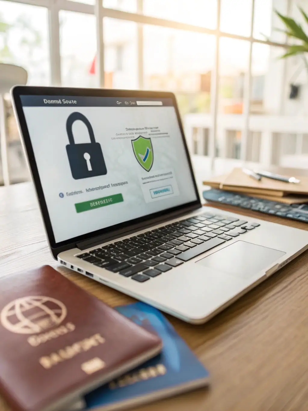A secure online payment gateway interface displayed on a laptop screen, emphasizing the encryption and data protection features that safeguard sensitive customer information during online transactions.